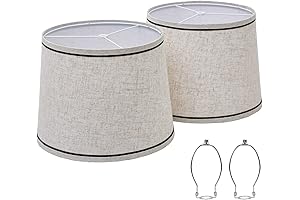 Drum Lampshades Set of 2 for Home, Fabric Lampshades for Table and Floor Lamps