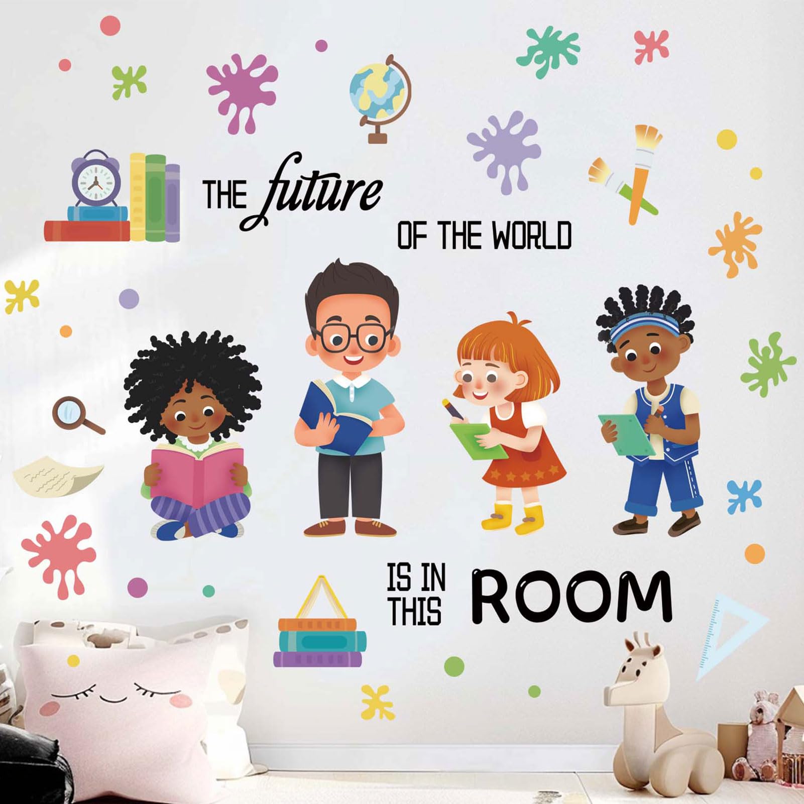 Classroom Reading Wall Stickers for Kids: Peel and Stick Inspirational Quotes Book Read Wall Decals - Image 2