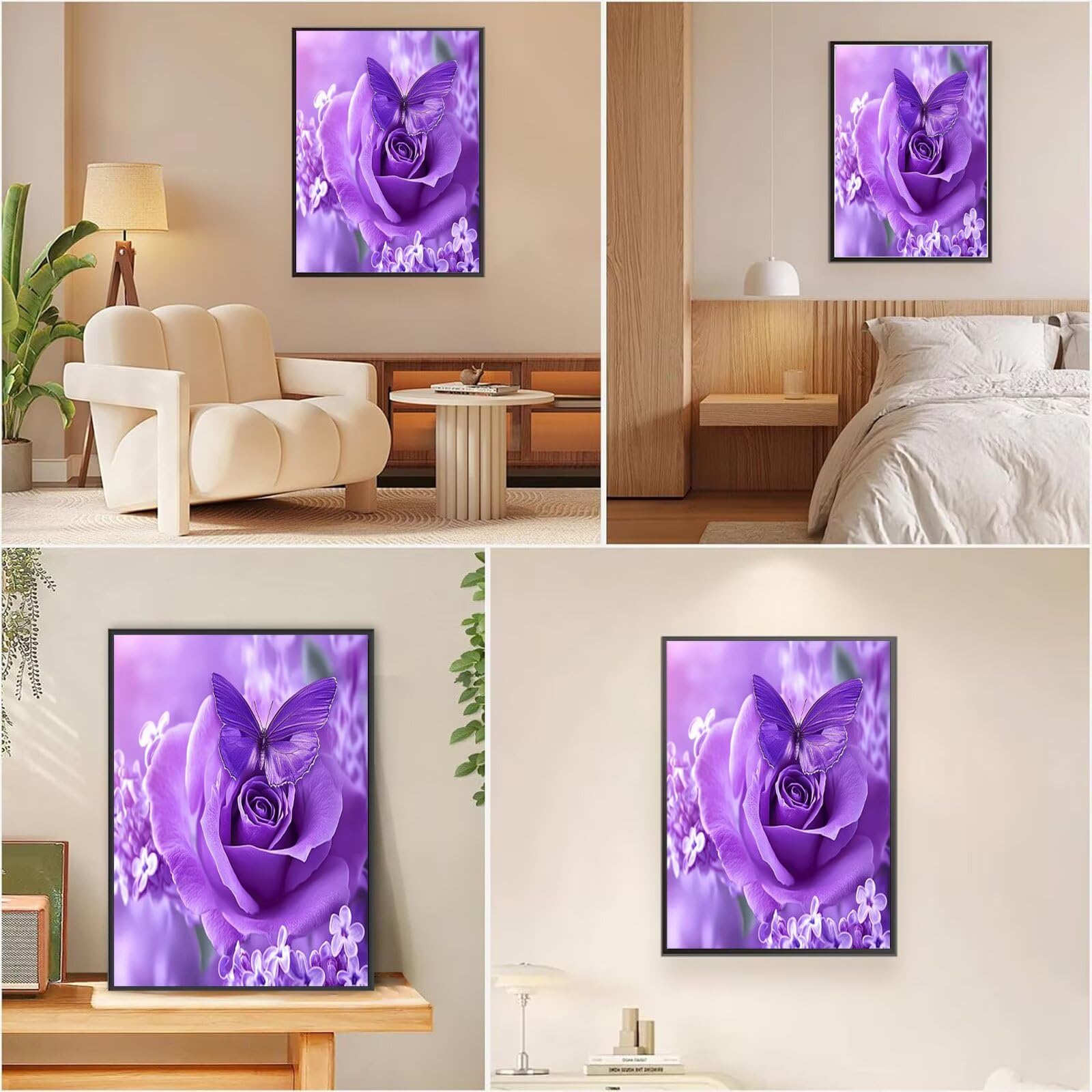 Diamond Painting Kit Completo Viola Diamond Painting Fiore Modello, 5D Fai Da Te Passatempo per Adulti Strass Punto Croce Diamantini Crystal Art per Home Wall Room Decor Regalo Donna 70x100cm,Model917