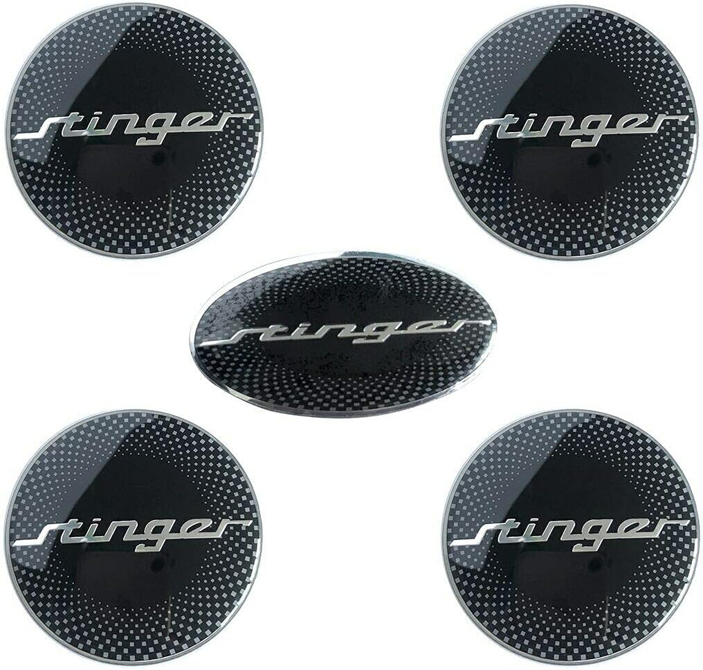 AOWIFT 5pcs Stinger/GT Car Steering Wheel Center Cap Sticker Badge Emblem for kia (Stinger)