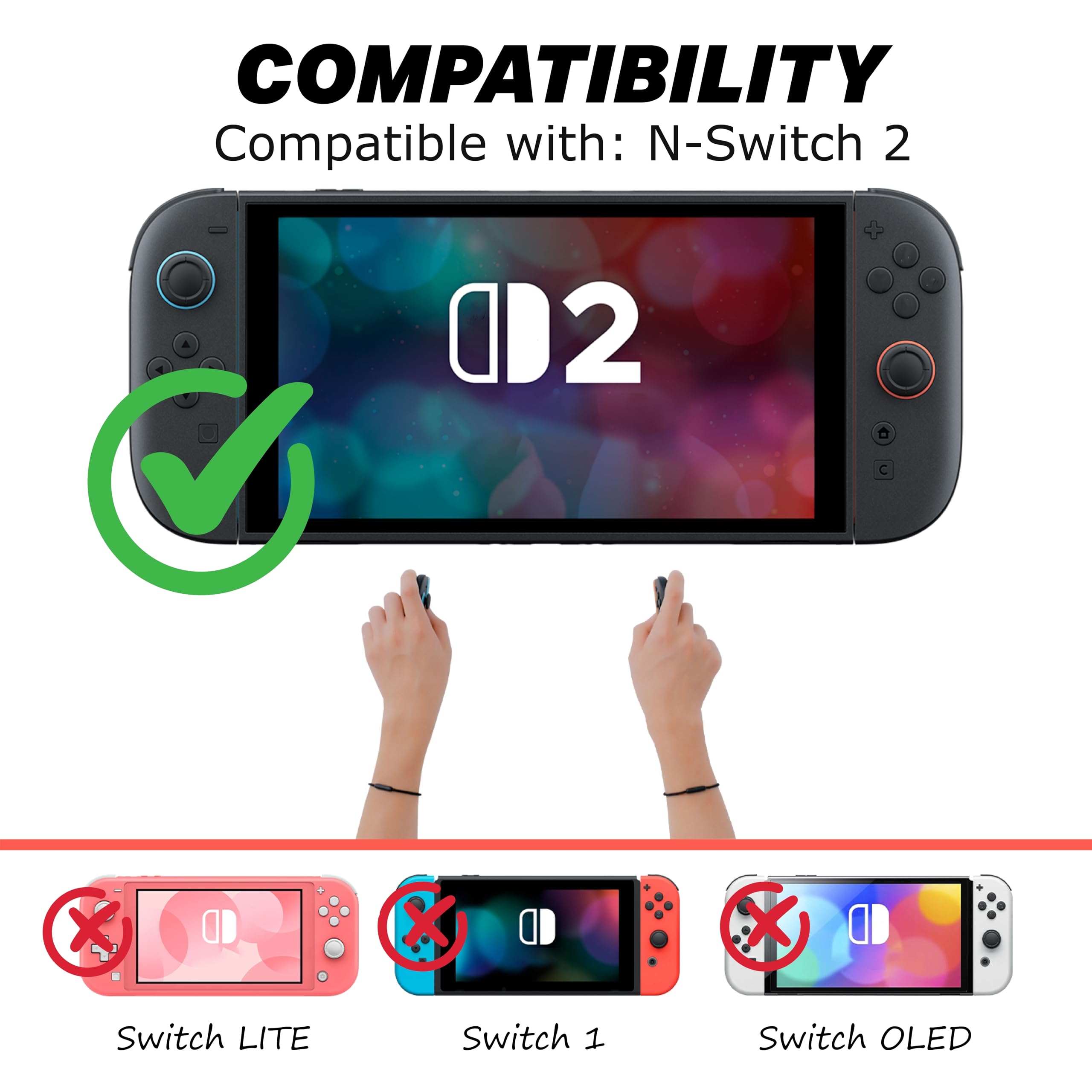 GAMINJA 2 pezzi cinturino da polso per gamepad per interruttore Joycon