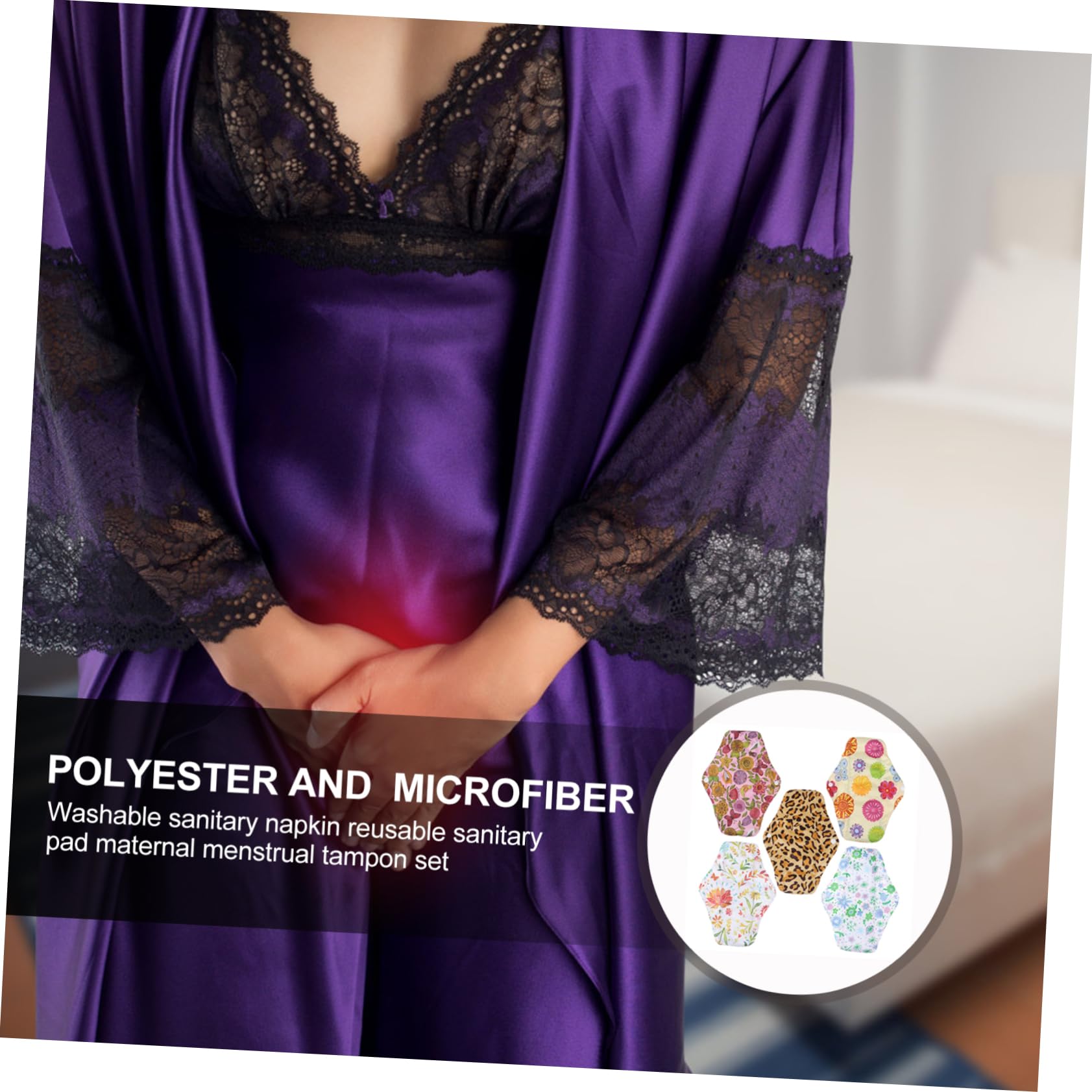 FOMIYES 3 Set Di Assorbenti Mestruali in Tessuto Lavabili Portatili Con Forte Capacità Assorbente Per Donne 5 Pezzi*3