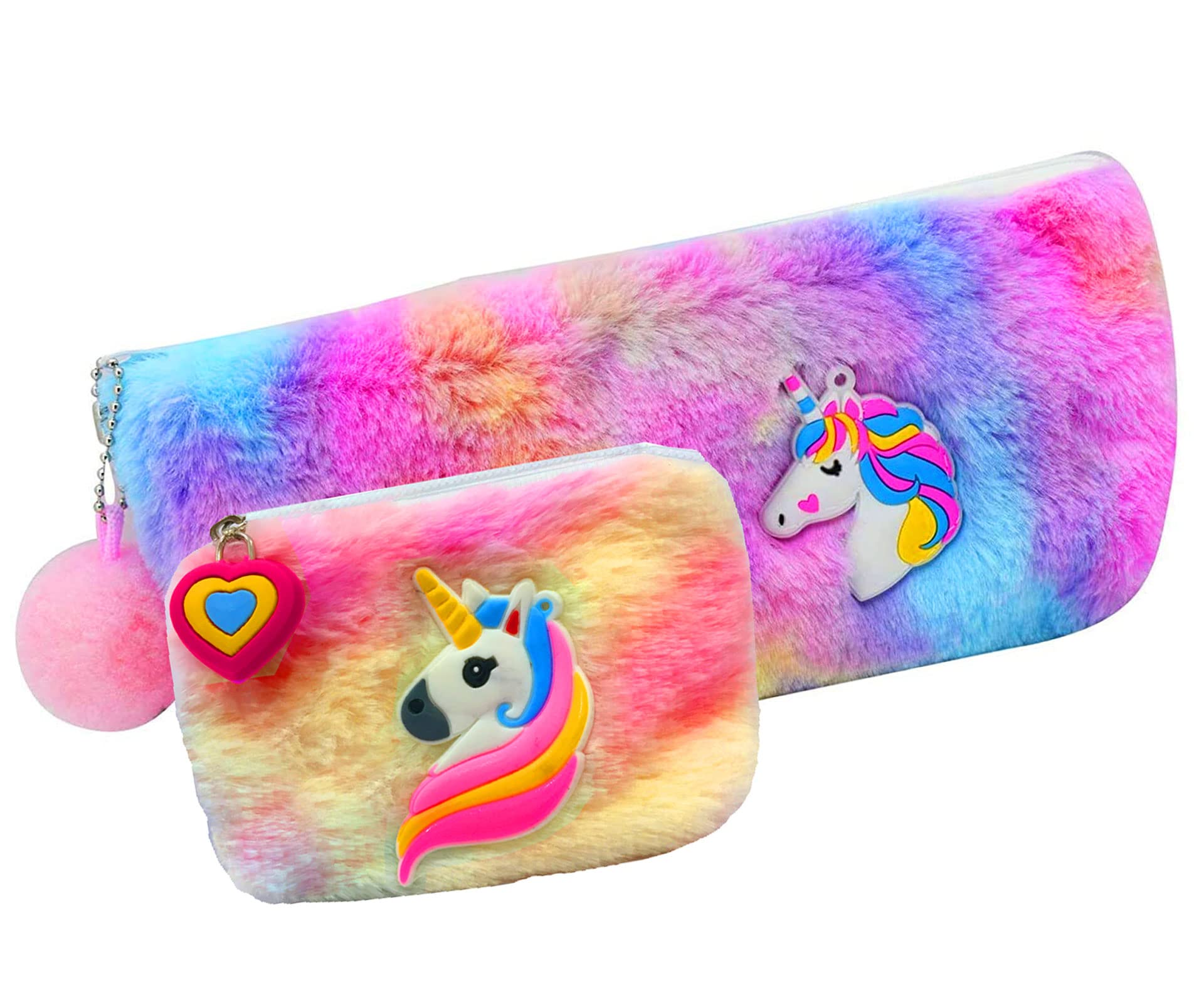 KOBBET® 2pcs Unicorn Fur Pencil Pouch and Coin Pouch for Kids Unicorn Cotton Pouch Soft Fur Coin Pouch Travel Pouch Pencil Case Pencil Pouch for Girls Zipper Closer Girls Stationery Pouch & Money Bank pink color (B09Y1B8RVH) Amazon Price History, Amazon Price Tracker