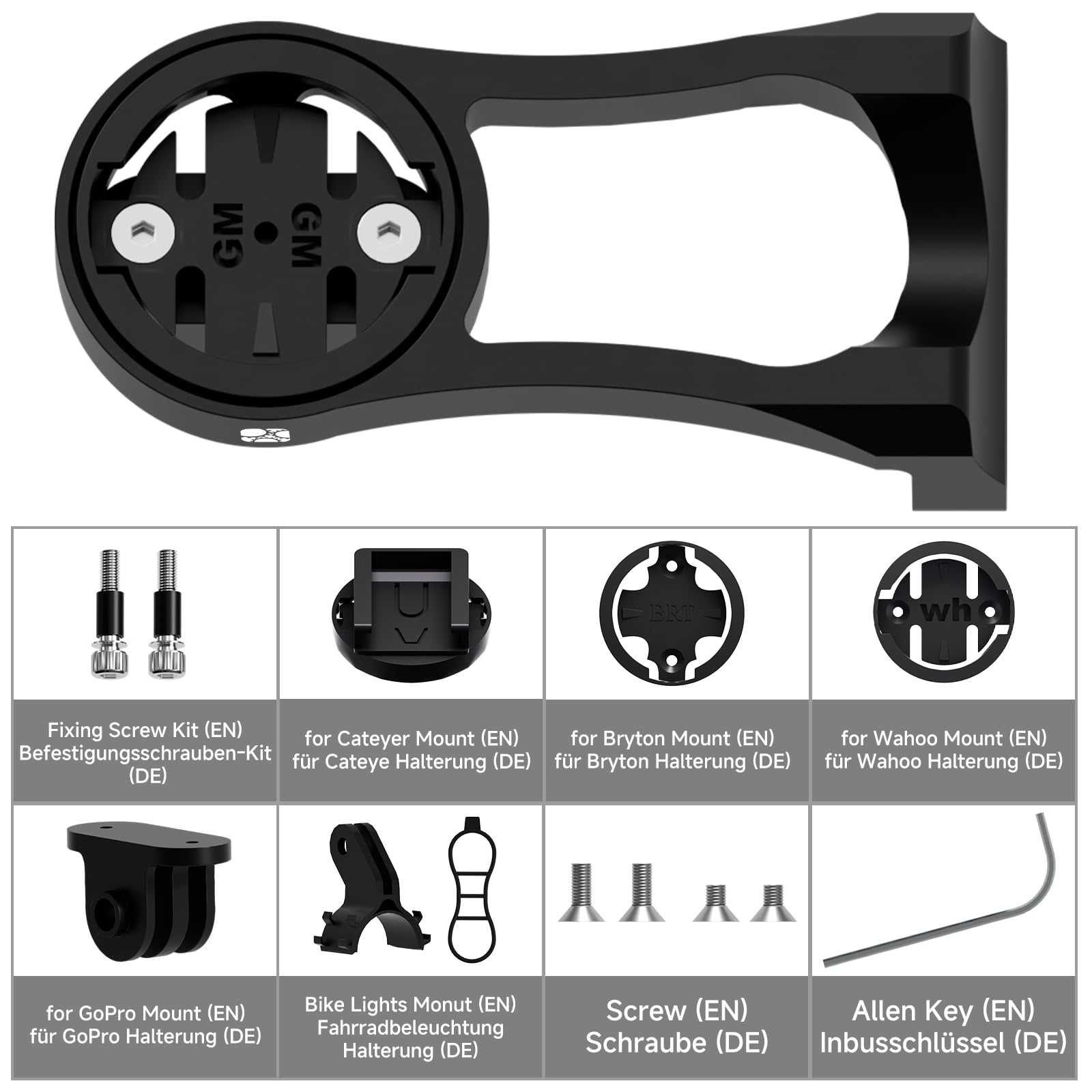 Support GPS Pour Potence De Vélo 32 Mm – Alliage Aluminium, Compatible Garmin, Wahoo, Bryton, GoPro, Lampe