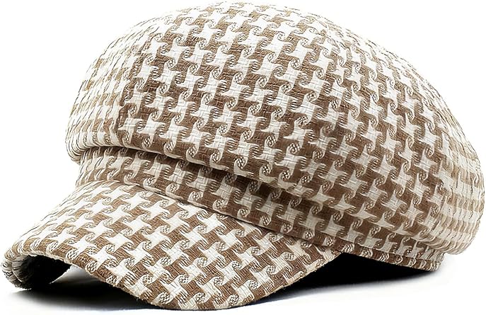 Womens Newsboy Cap Retro Plaid Octagonal Hat Outdoor Sun Hats Casual Cap Painter Hat for Women Paperboy Beret Caps