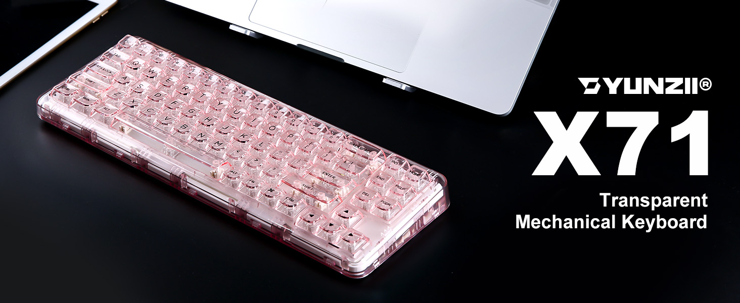 Amazon.com: YUNZII X71 Wireless Hot Swappable Transparent