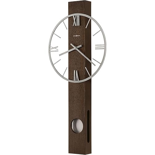 Howard Miller Halo Wall Clock, Battery-Powered Quartz Movement Espresso Finish Analog Dial with Roman Numerals, Battery Powered Pendulum Bob Best for Office, Dinning Room & Home Decor