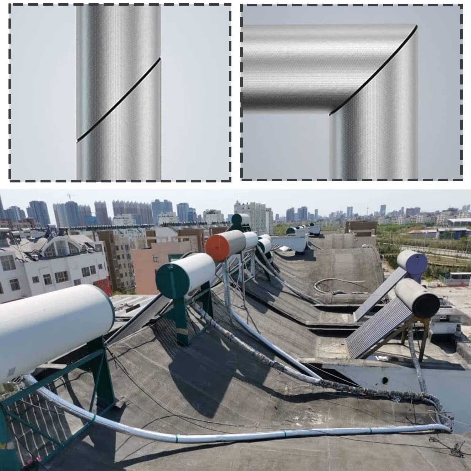 22-114mm Flexible Rohrisolierung, Aluminiumfolien-wärmeisolierungsrohr, Dickes Rohrisolierung Selbstklebend, Wasserdicht/frostschutzmittel, Dicke 20/30mm (Color : 30mm/1.2in, Size : 114mm/4.5in)