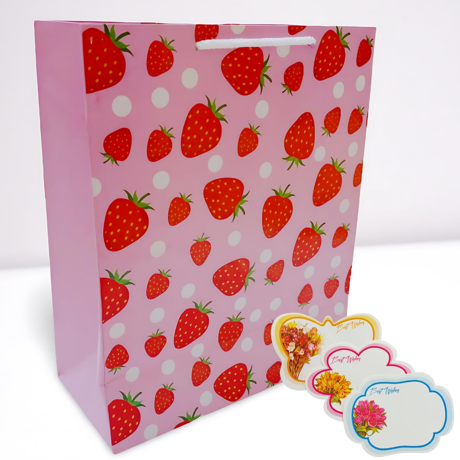 IncyWincy Paper Gift Bags (Pack of 10), Strawberry Design Goodies Bag for kids Birthday, Colorful Treat Bags, Medium Carry Bags (25cm X 20cm X 10cm) (B0CFHQFDBW) Amazon Price History, Amazon Price Tracker