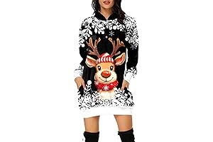 Charming Christmas Hooded Dress: The Perfect Holiday Attire