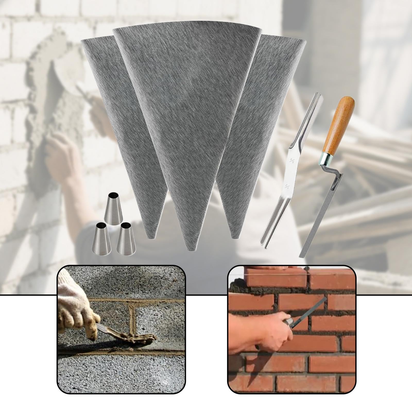 Sac à Joints pour Carrelage et Maçonnerie En Matériau pour Application Facile de Mortier Adapté Aux Travaux de Rénovation, Gris