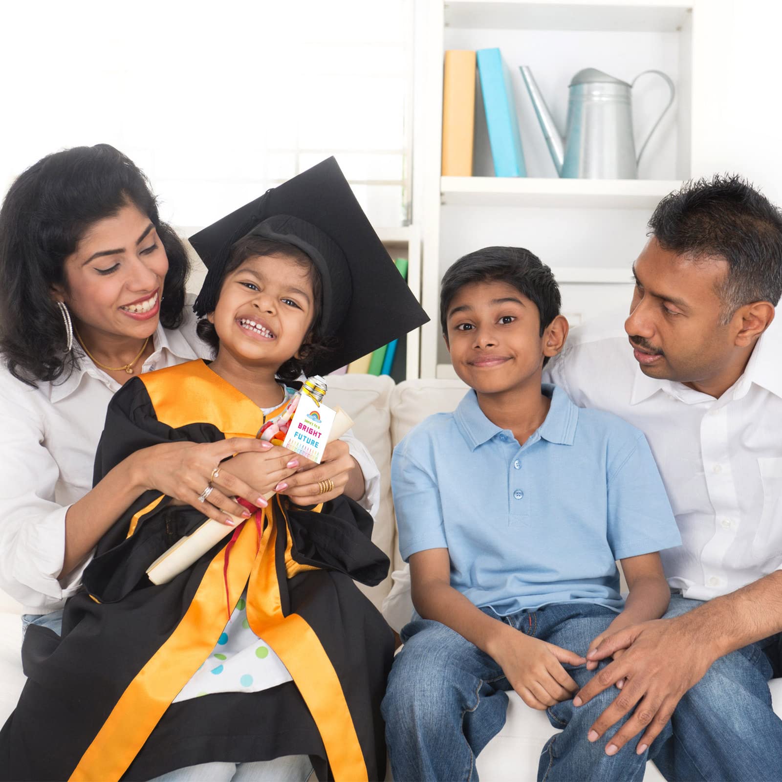 152 Pcs 100 ml Graduation Plastic Fillable Light Bulb Jars Set 36 Pcs Empty Light Bulb Candy Container 36 Pcs Kindergarten Grad Gift Tag for Candy Crafts Gifts Grad Party Favors Grad Ornament