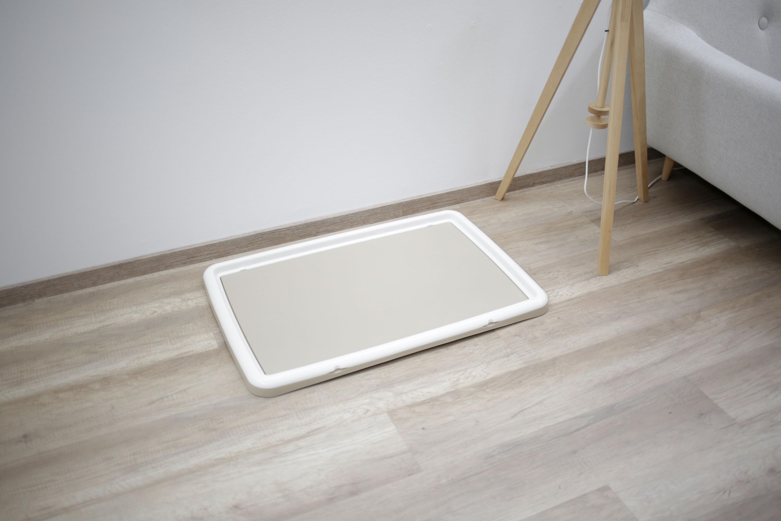 Kerbl Pet Caja de Arena para Cachorros XL, 90x60x4cm, Crema, Perros Mayores o Enfermos, la Alfombrilla se Vende por Separado, plástico, Fabricada en Italia
