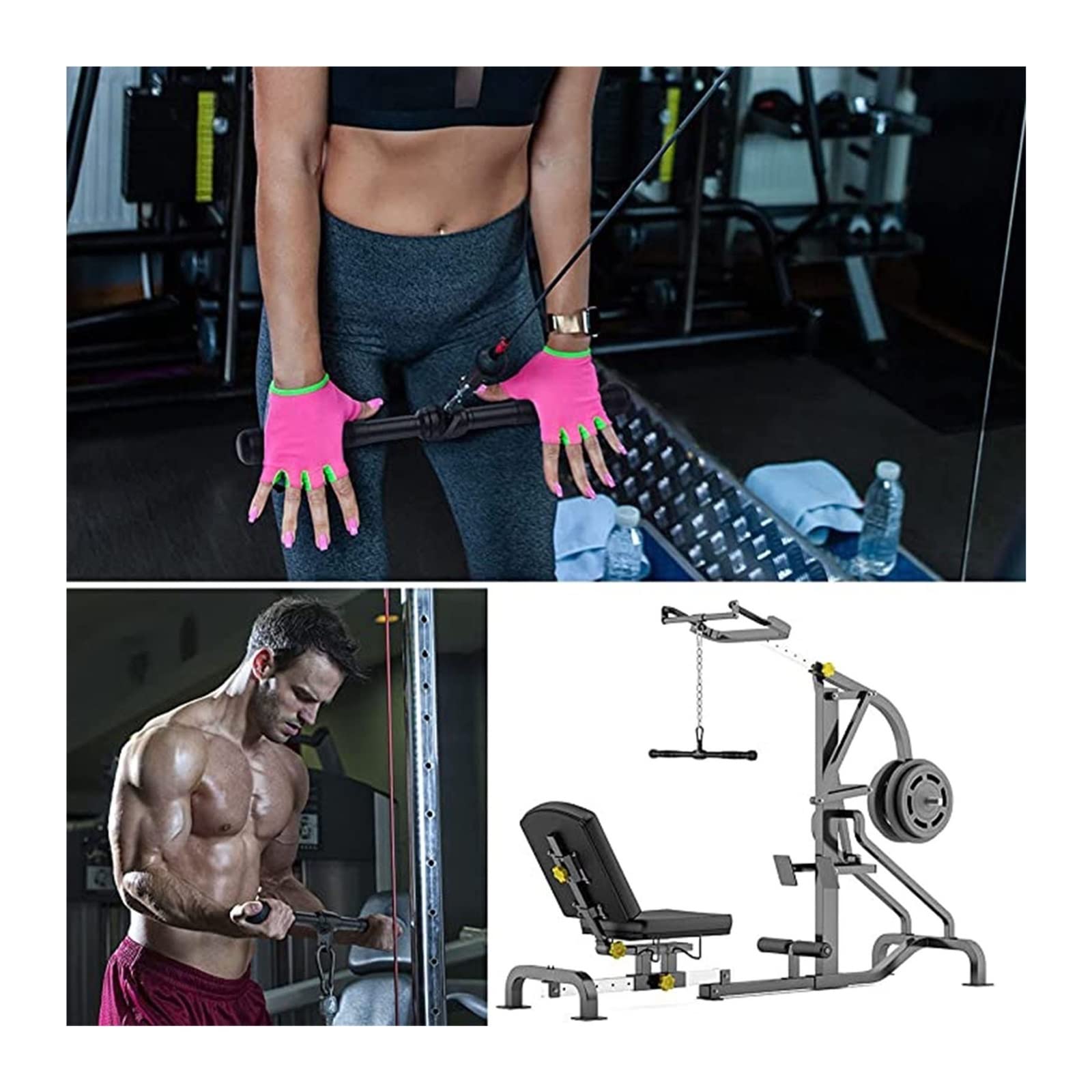 Barre de tirage triceps en V longueur 50 cm pour exercices à la poulie