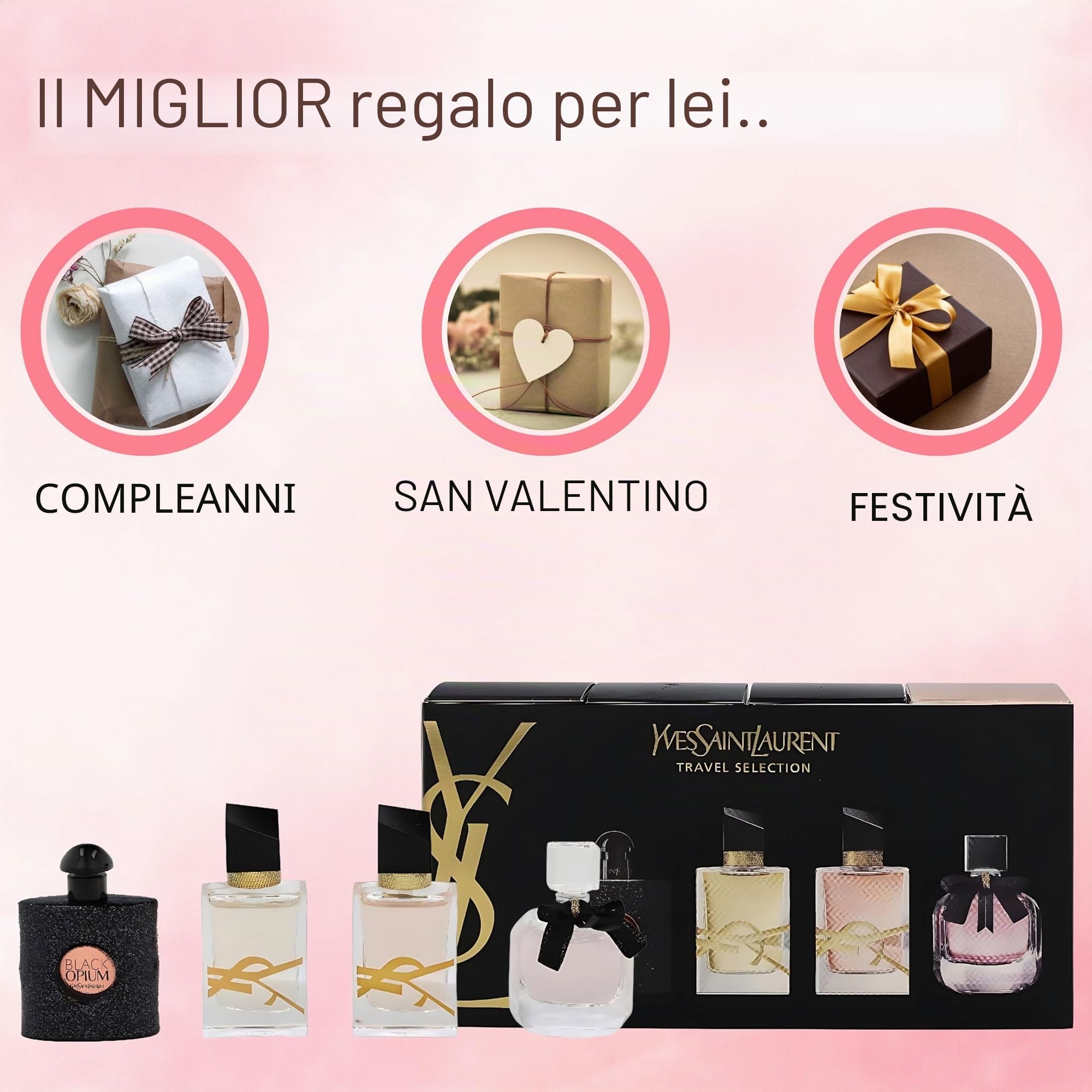Yves Saint Laurent Miniature Gift Set 7.5ml Libre EDT + 7.5ml Libre EDP + 7.5ml Mon Paris EDP + 7.5ml Black Opium EDP