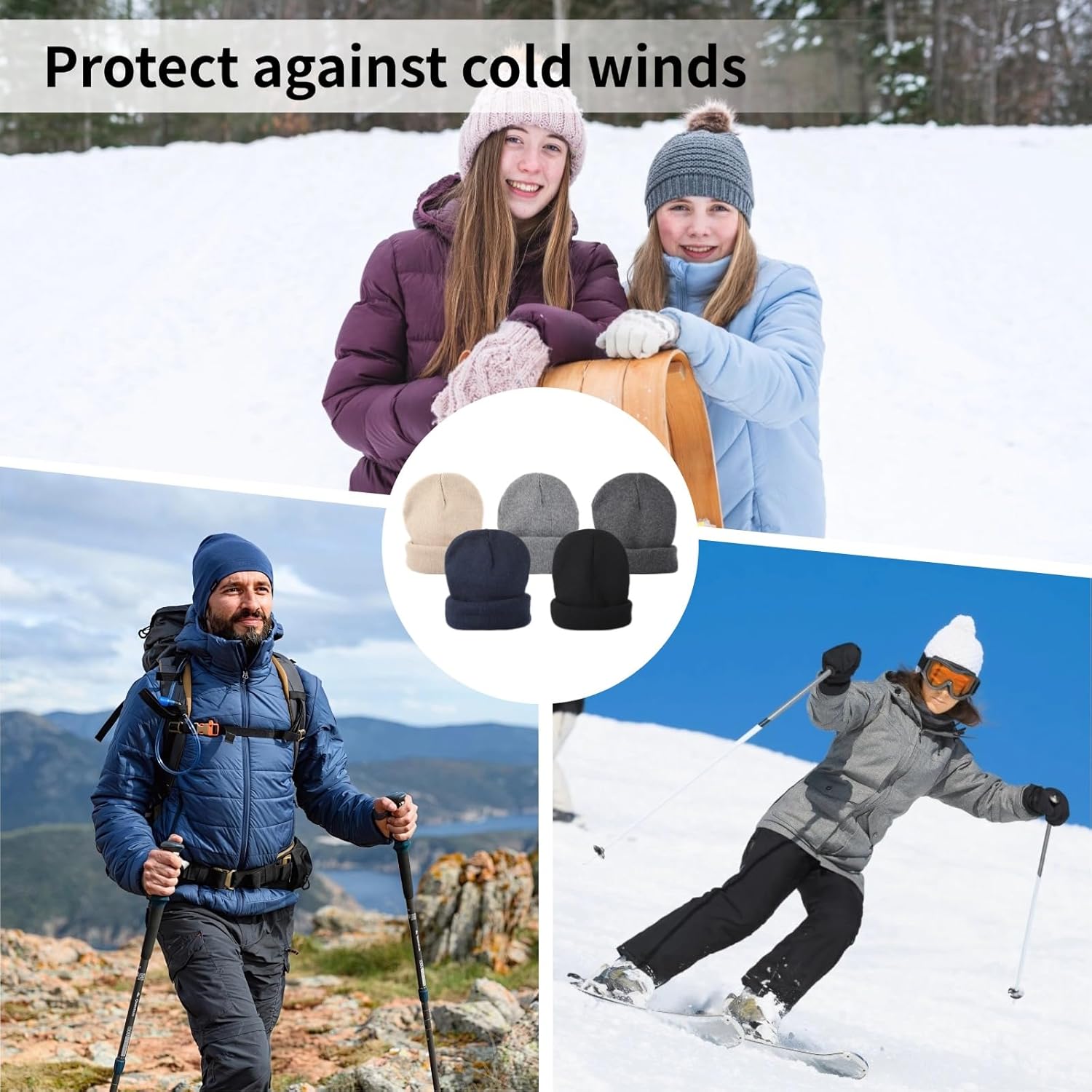 25 Pcs Warm Knit Hats, Solid Color Beanie, Winter Autumn Polyester Headwear, Comfortable Winter Beanie Cuffed Caps for Men Women, Indoor Outdoor Activities - Image 5