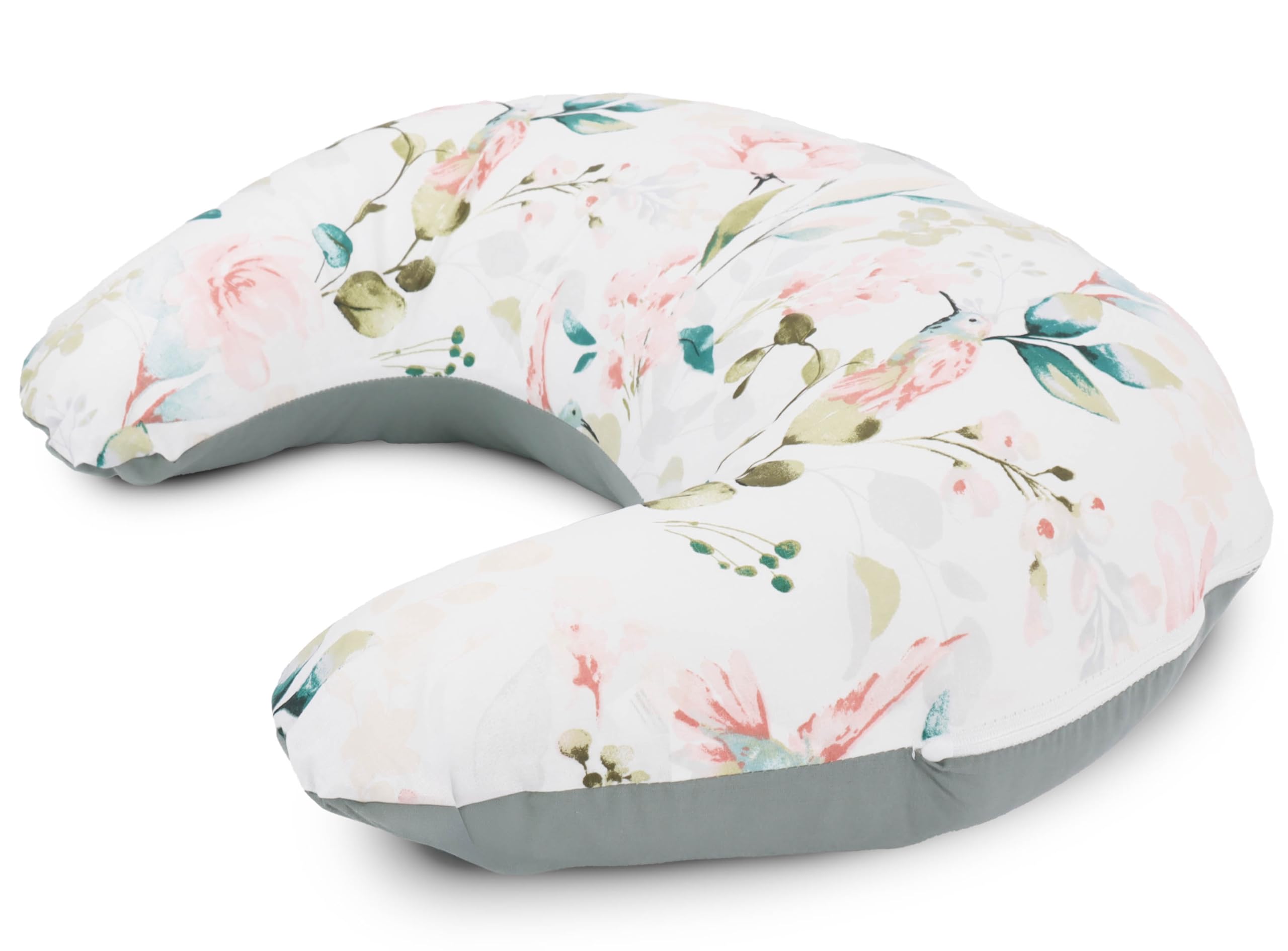 Amilian Stillkissen Klein – Lagerungskissen Stillhörnchen – Schwangerschaftskissen für Schwangere – Babylesekissen Seitenschläferkissen – Nursing Pillow - Kolibri Salbei