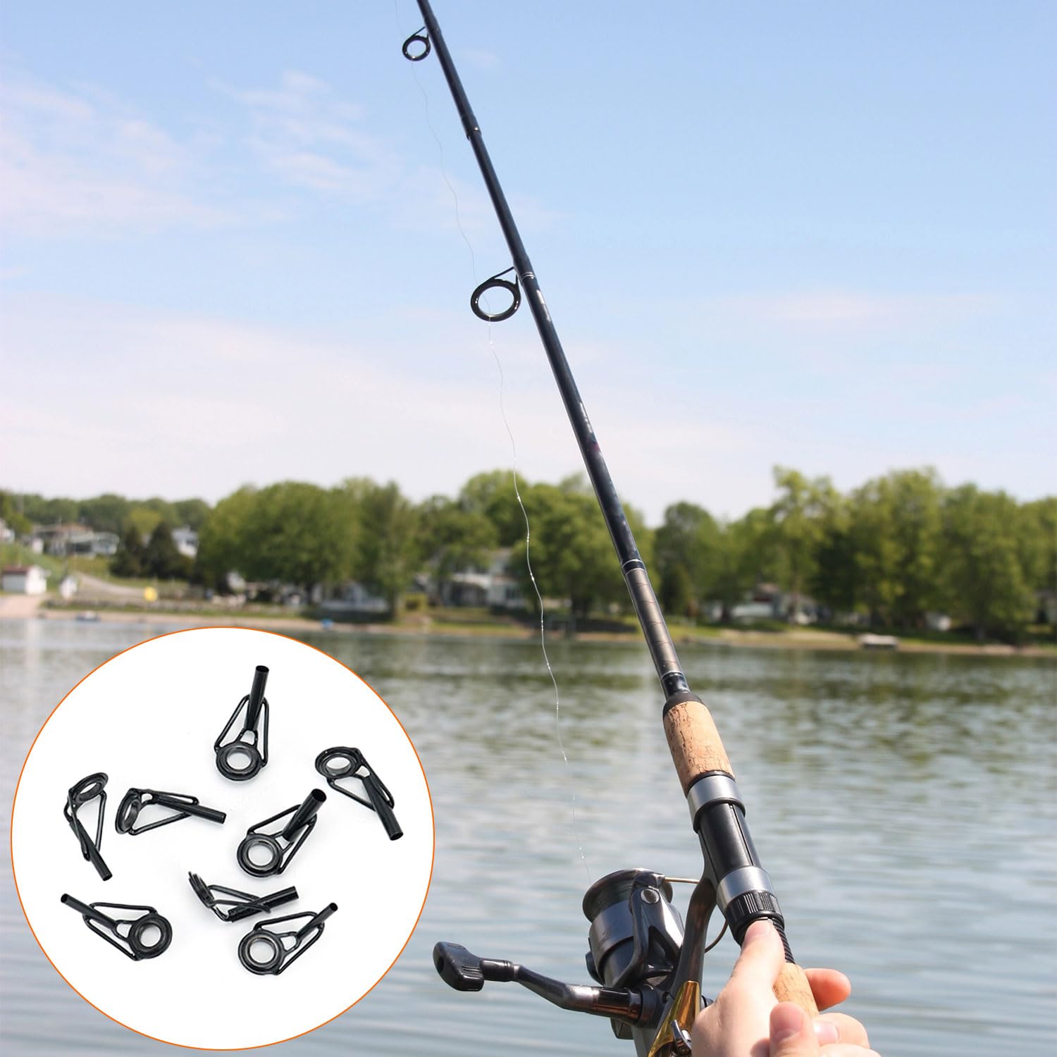 Kit Riparazione Anelli Canna Da Pesca - 40 Pezzi In Acciaio Inox Con Guide In Ceramica - 8 Misure Diverse - Foto 9