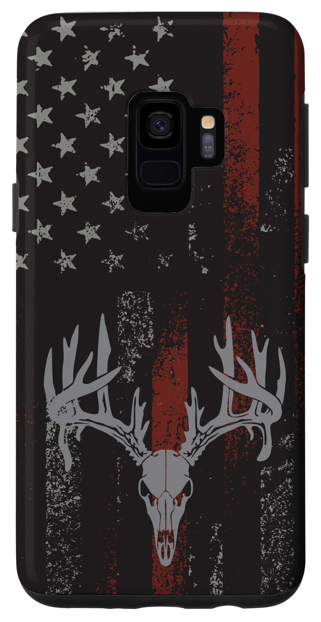 Galaxy S9 American Flag Whitetail Deer Buck Hunting USA FLAG Hunter Case