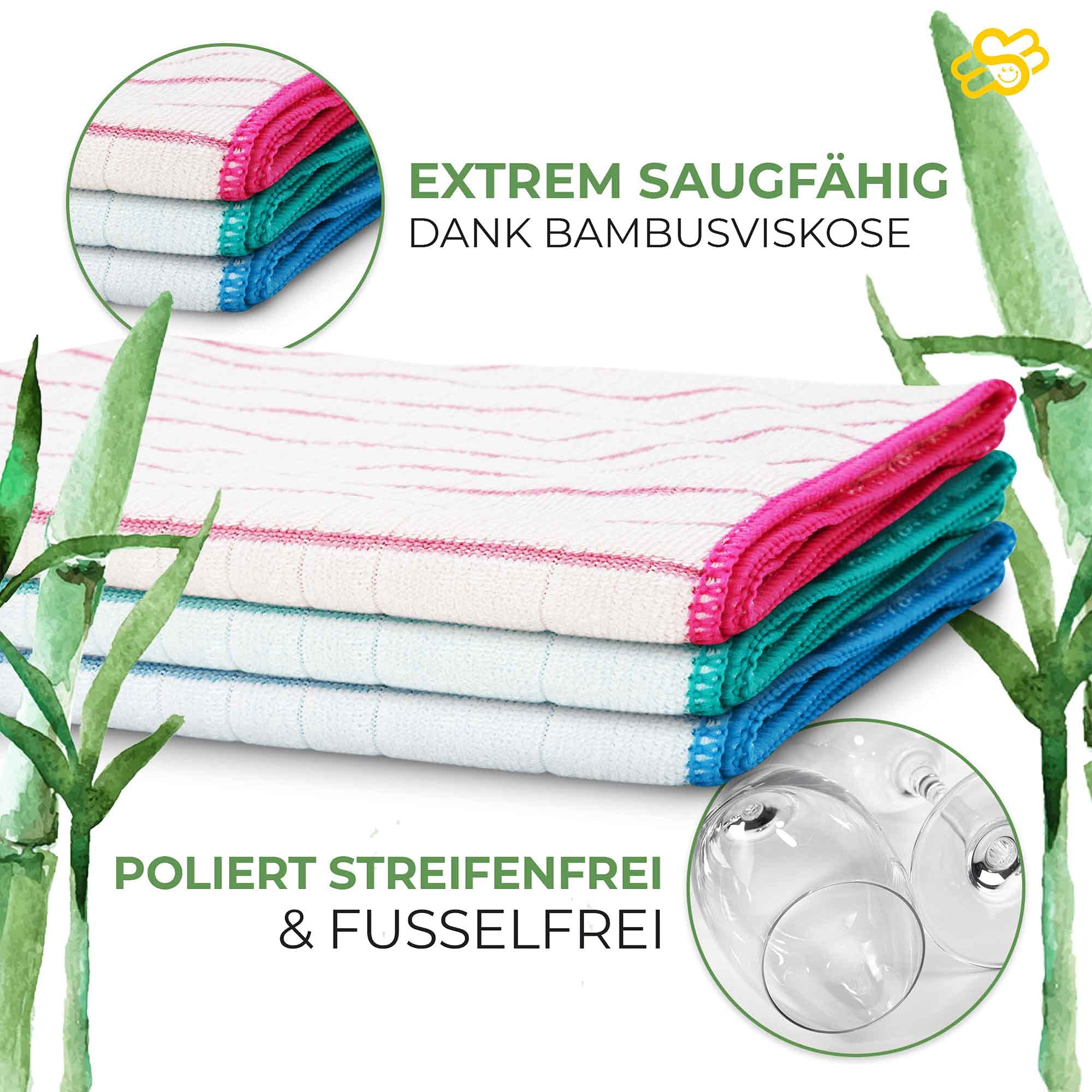 Muxel Bambus Tcher - Extra saugfhiges Putztuch - Weiche Bambuslappen zum  Polieren, Abtrocknen & Wischen - Nachhaltige Allzwecktcher (3) :  Amazon.de: Kche, Haushalt & Wohnen