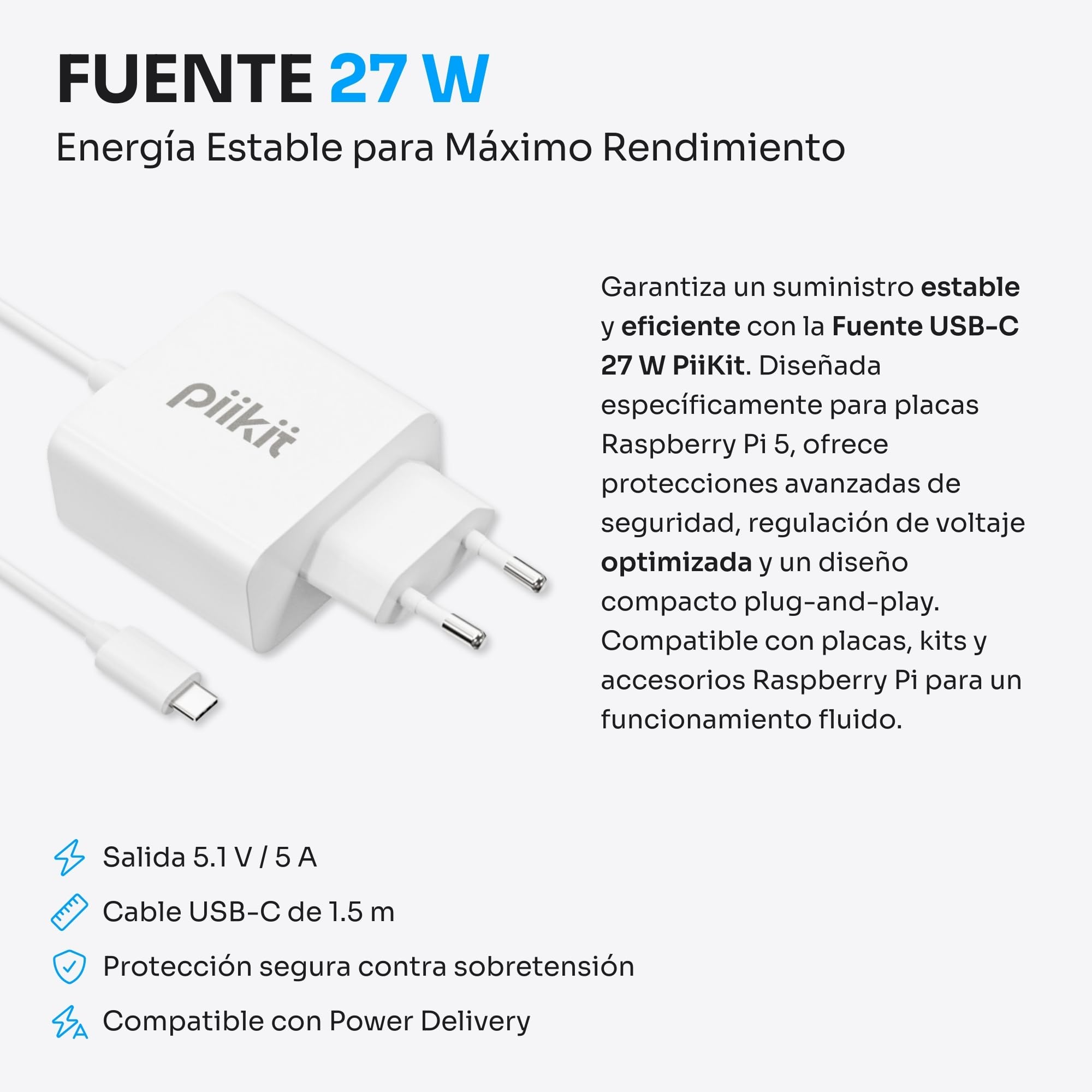 Starter Kit para Raspberry Pi 5 2 GB - Edición Servidor | Tarjeta MicroSD 32 GB | Fuente de Alimentación 27 W | Active Cooler | Bumper de Silicona