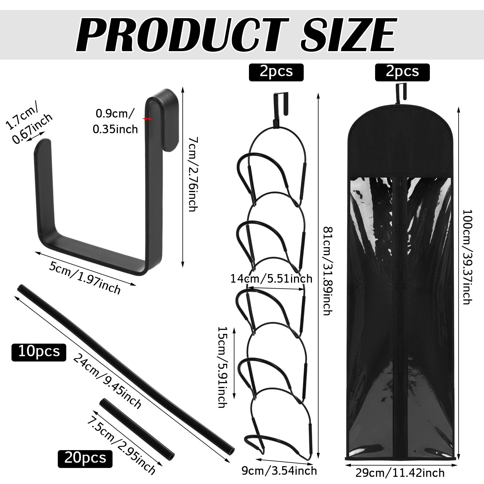 Blulu Wig Hanger Organizer with Dust-Proof Storage Bags