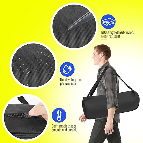 Miniatura 3 de Funda de transporte para trípode, 24.8 x 5.9 x 5.9 pulgadas, bolsa de transporte para trípode Oxford 600D con correa para soportes de luz, soporte