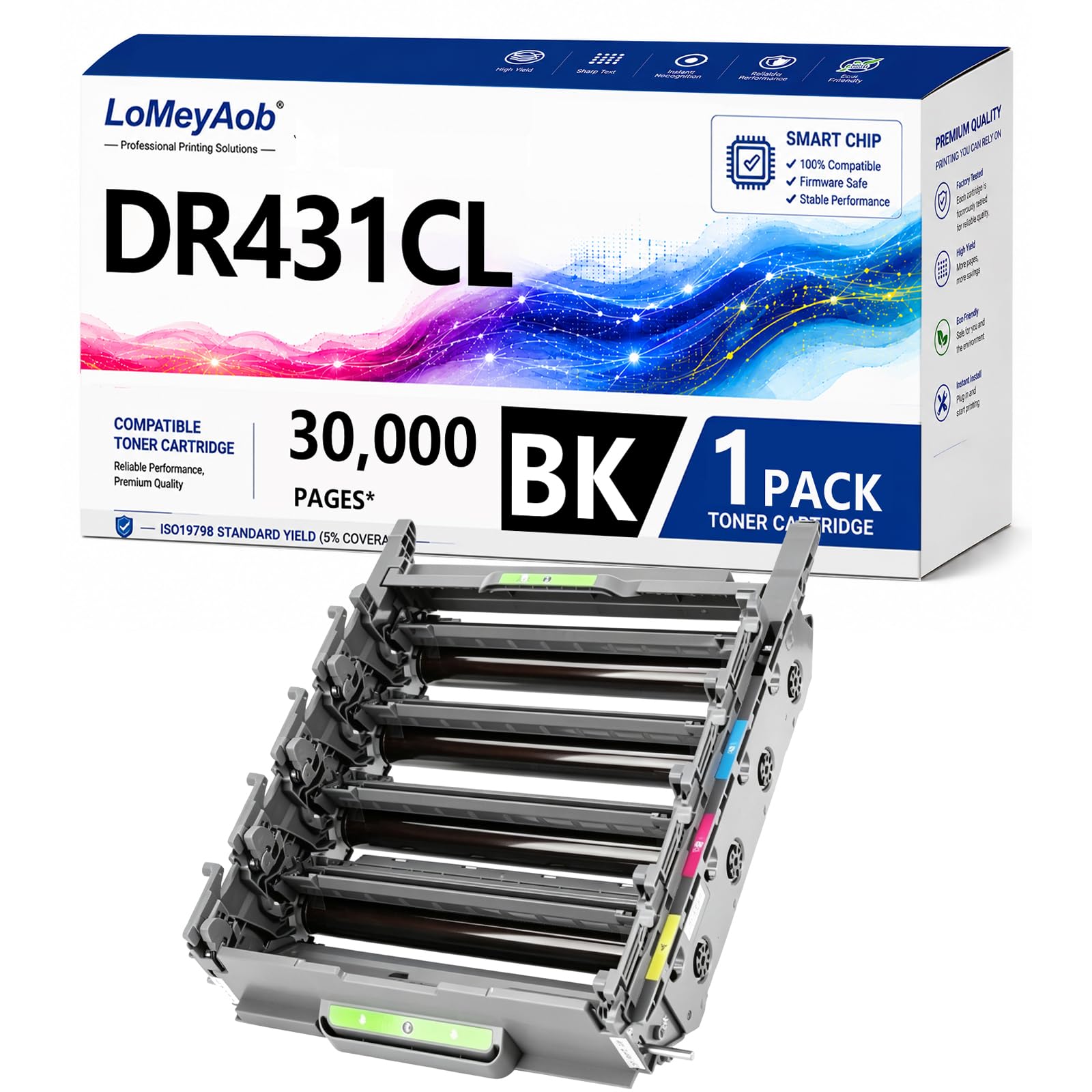 Kit unità tamburo DR431CL (non toner) compatibile con Brother DR431CL, tamburo di ricambio per HL-L8360CDW HL-L8360CDWT HL-L8260CDW MFC-L8610CDW MFC-L8900CDW, testo nitido,1Pack