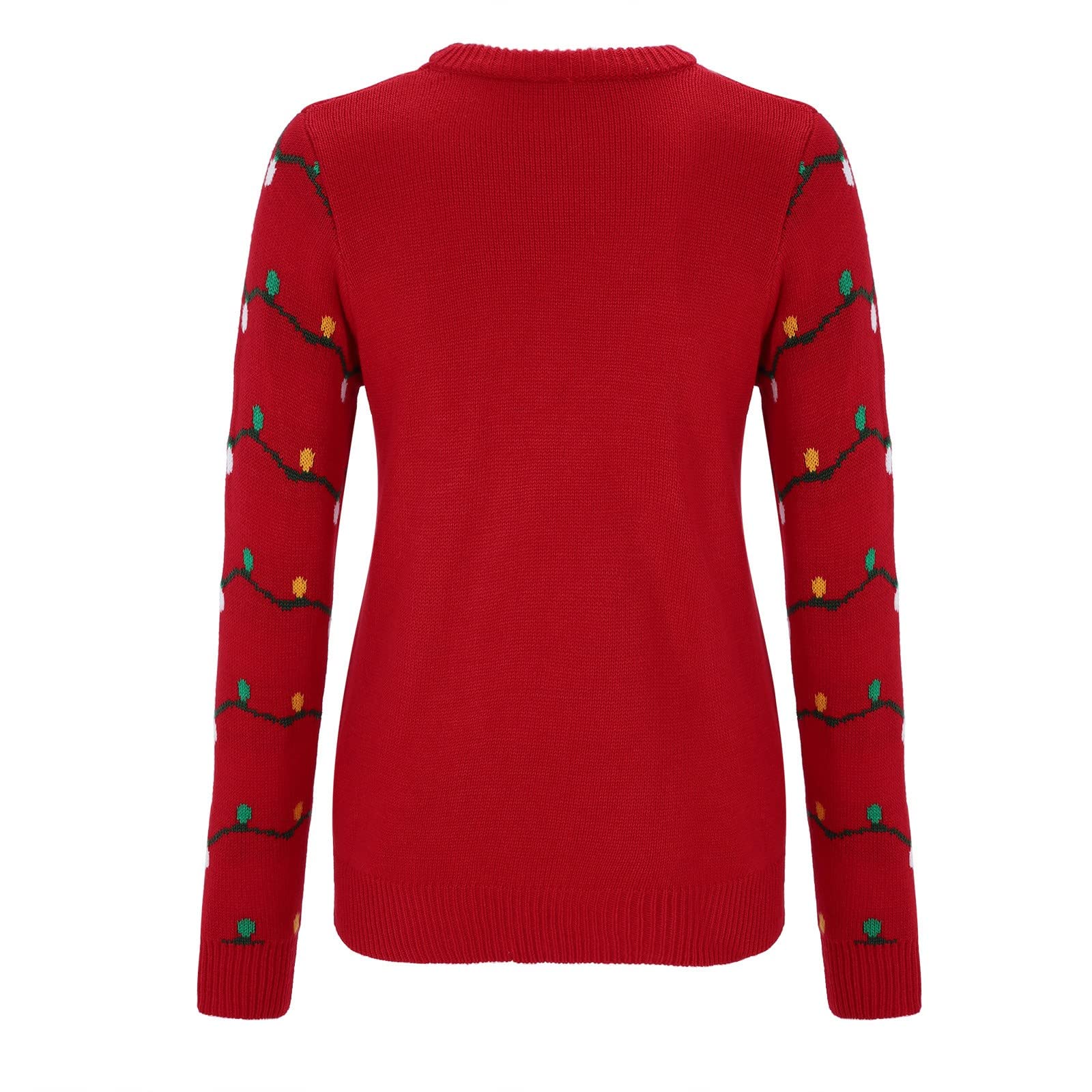Genérico Suéter de Cuello Redondo con patrón navideño de otoño e Invierno para Mujer