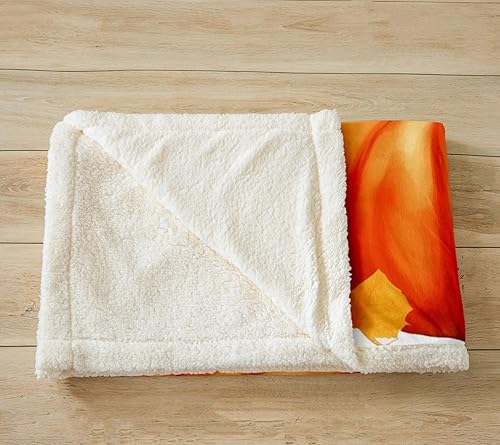 Miniatura 3 de Manfei Manta de otoño con diseño de hongos y calabaza, hojas de arce para sofá, manta de cama de tablones de madera gris para decoración de