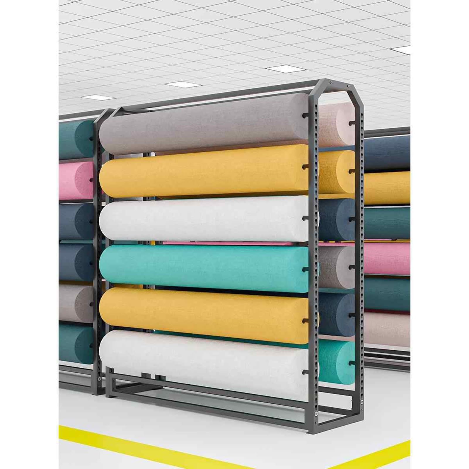Râtelier réglable en tissu avec roulettes en acier et chariot textile pour une suspension et un transport faciles, parfait pour un usage commercial