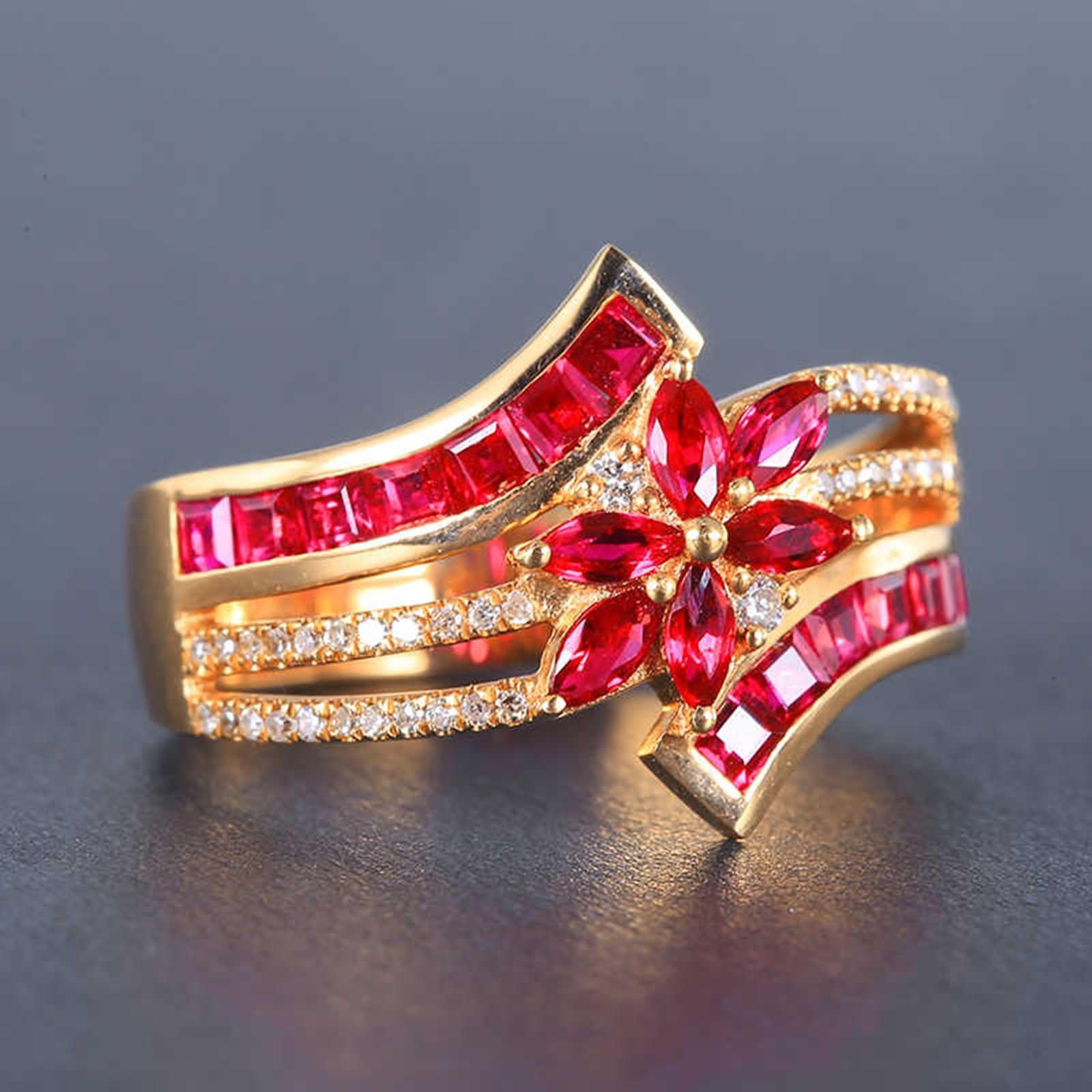 Anillo de boda de oro rosa para mujer