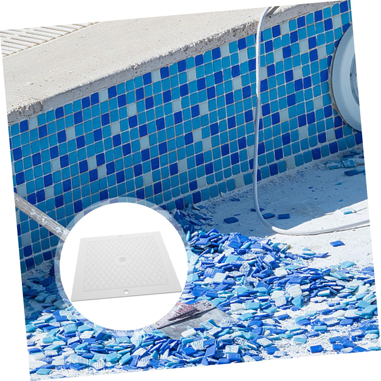 Couvercle D’écumoire Carré 10 X10 en Polypropylène Résistant, Lot de 2 Pièces, Accessoire de Remplacement pour Skimmer de Piscine Enterrée, Protection Les Débris, Compatible