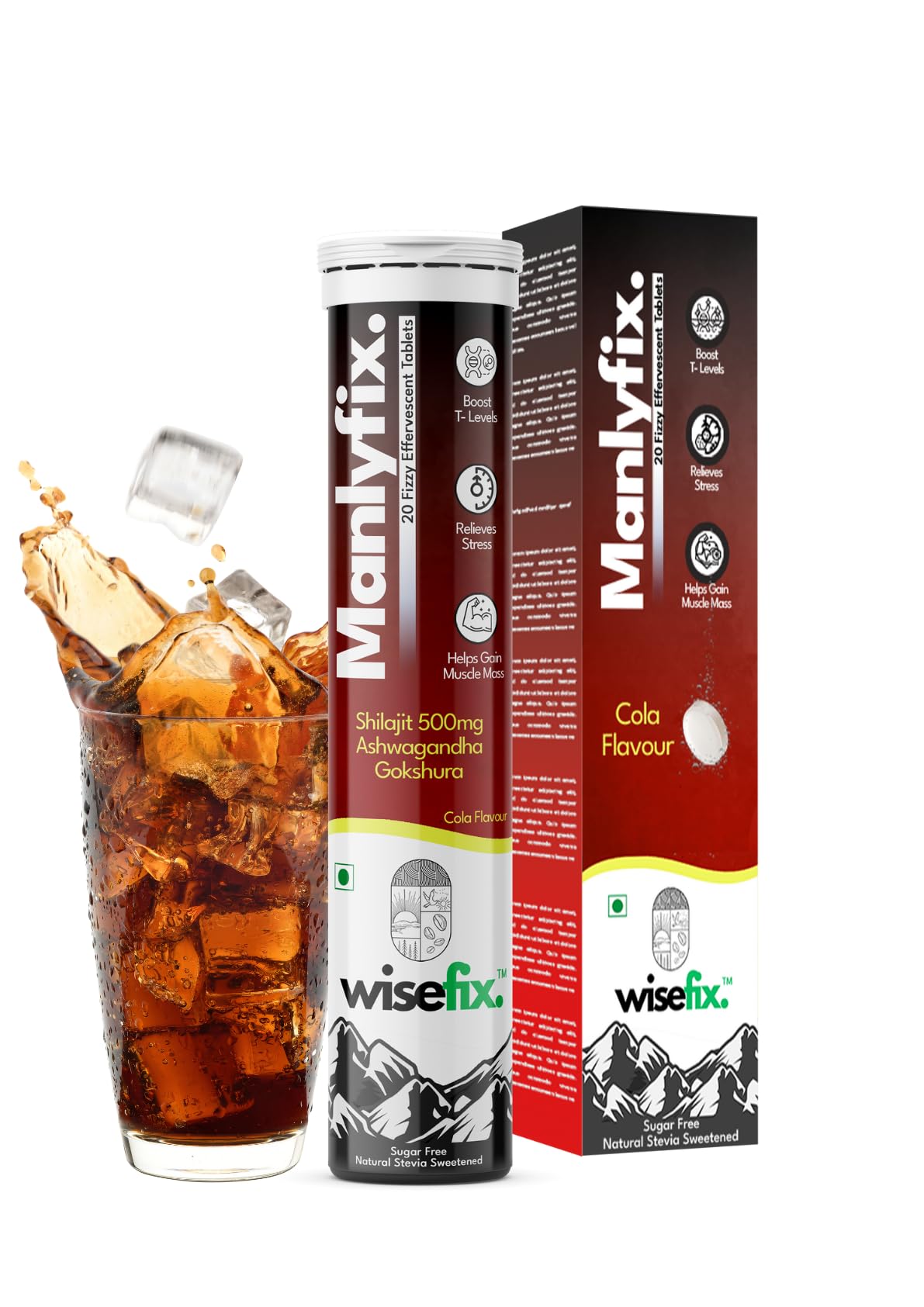 Manlyfix Cola Effervescent | Helps Boost Stamina & Performance, Improves Muscle Recovery | 3 in 1 Shilajit, Ashwagandha & Gokshura (2)