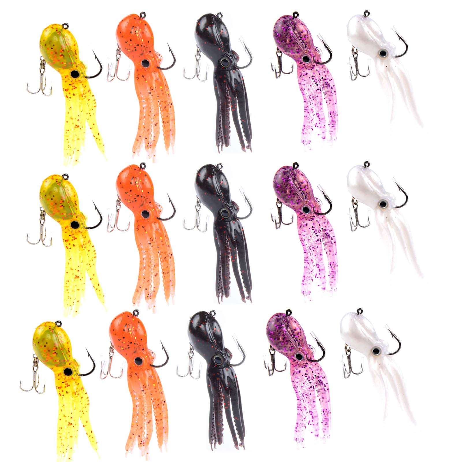 Generic Bionic Octopus appâts Souples Leurres pour la pêche, Souple, Plomb, Attaquer Bass Crochets (PVC, :/7,87/24 cm, 0,81/6,35/280,1 Gram, Mulit-Colors Option), 5 pack/3pcs per Pack