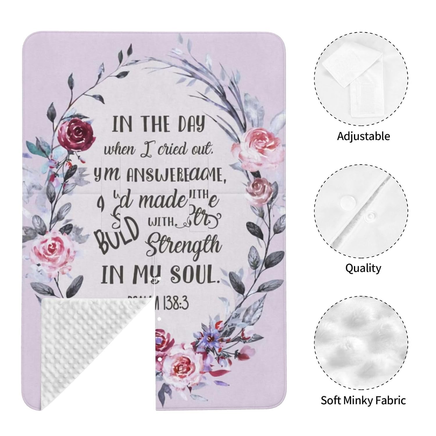 Psalm 138 3 in The Day When I Cried Out Baby Car Seat Cover & Breastfeeding Nursing Cover - Breathable Stretch Fabric Multi-Use Nursing Cover for Breastfeeding