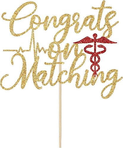 Miniatura 6 de Felicidades por la decoración de pastel a juego, feliz día de partido, partido 2025, decoración del día del partido del médico, decoraciones de