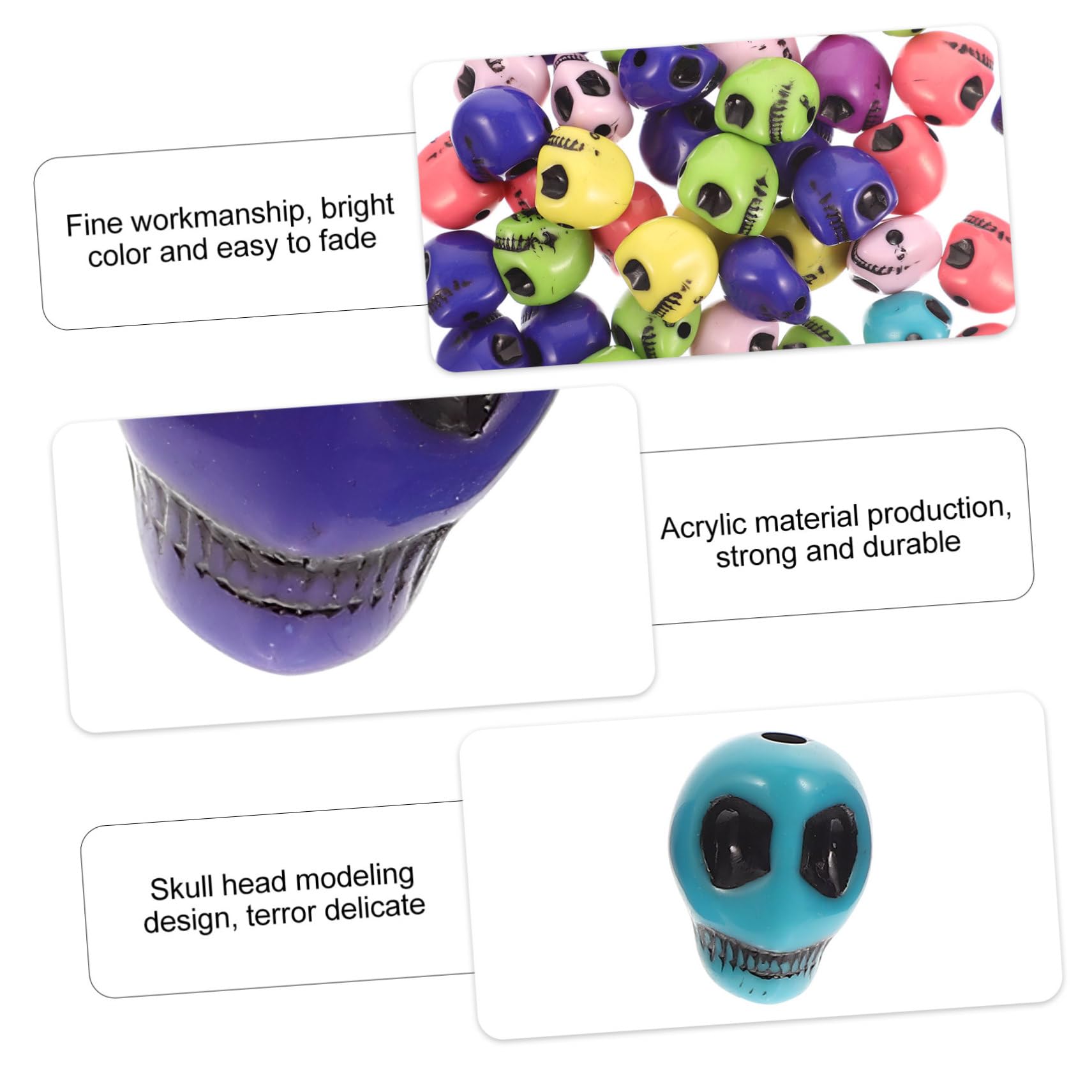 Tofficu 4 Juegos Cuentas De Calavera Halloween Tanque Decoración De Halloween Estrella Talón Cuentas Para Pulseras Perlas De Joyería Encantos De La Pulsera Acrílico 300 Uds * 4
