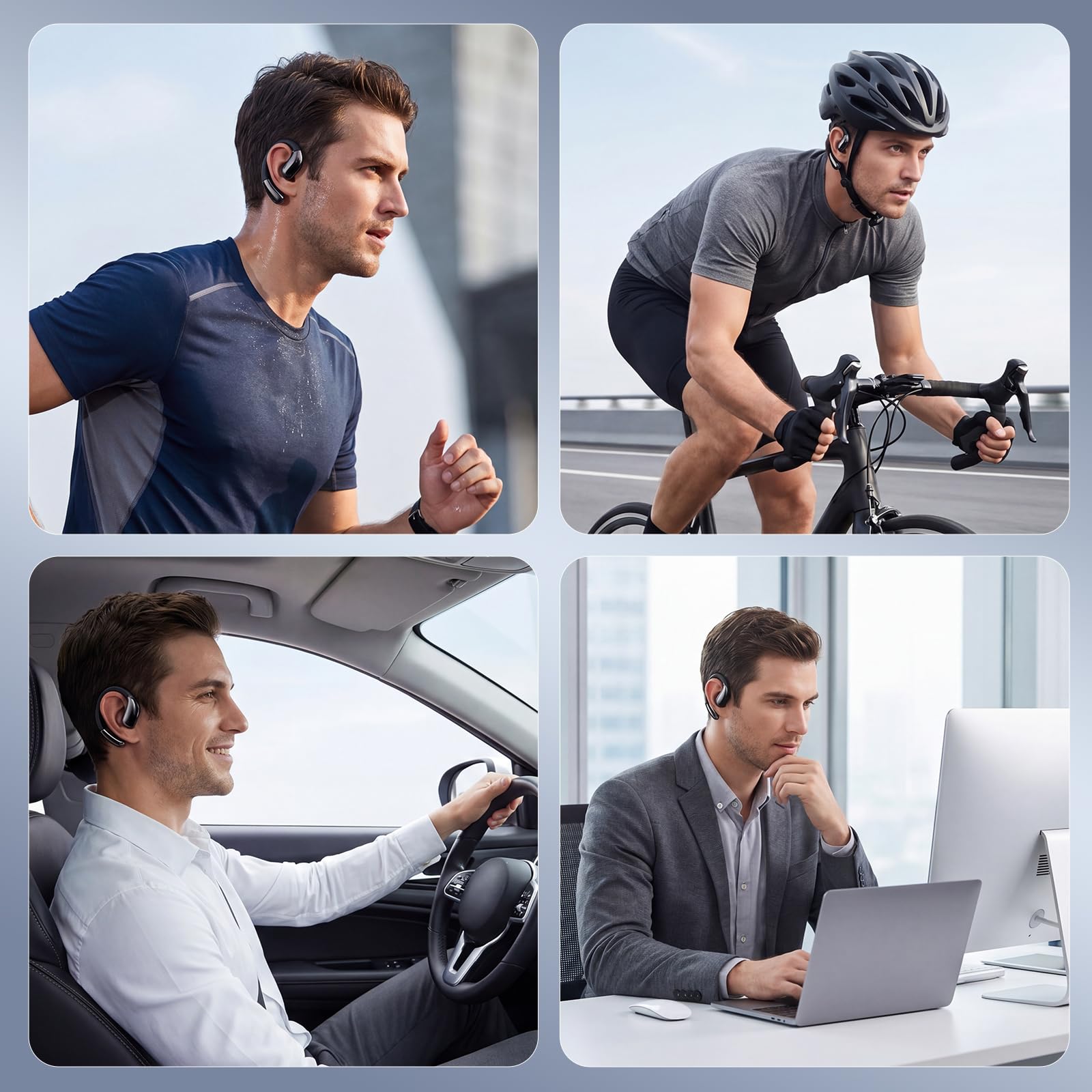 Auriculares Traductor en Tiempo Real con IA, Traductor Instantáneo de Voz 164 Idiomas, Auriculares Traductores Inalámbricos Abiertos Pantalla Táctil LED,con para Viajes/Reunirse/Aprendizaje/Negocios