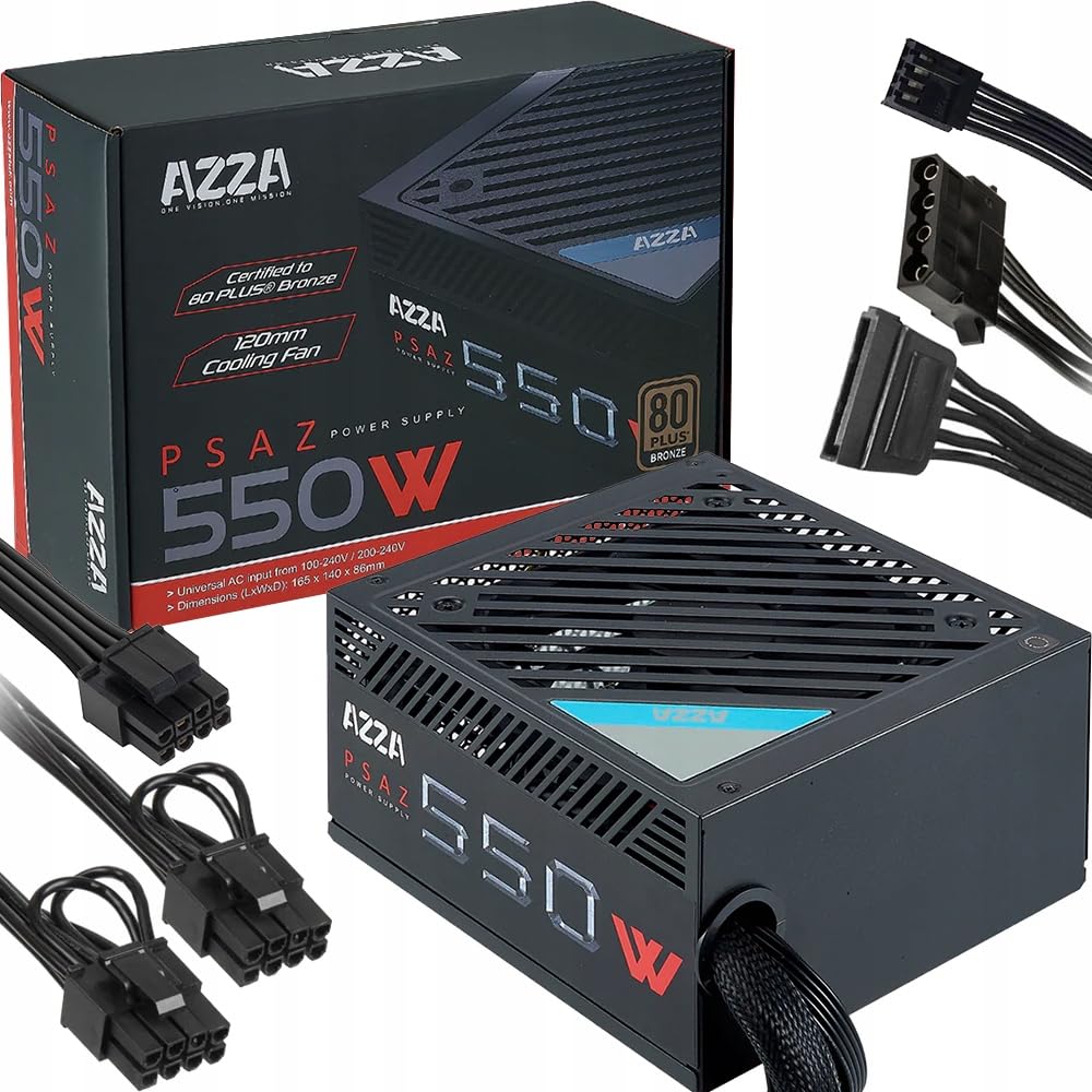 Azza 550W PC Power Supply, Black, 2 x PCIe AD-Z550 : Amazon.com.be