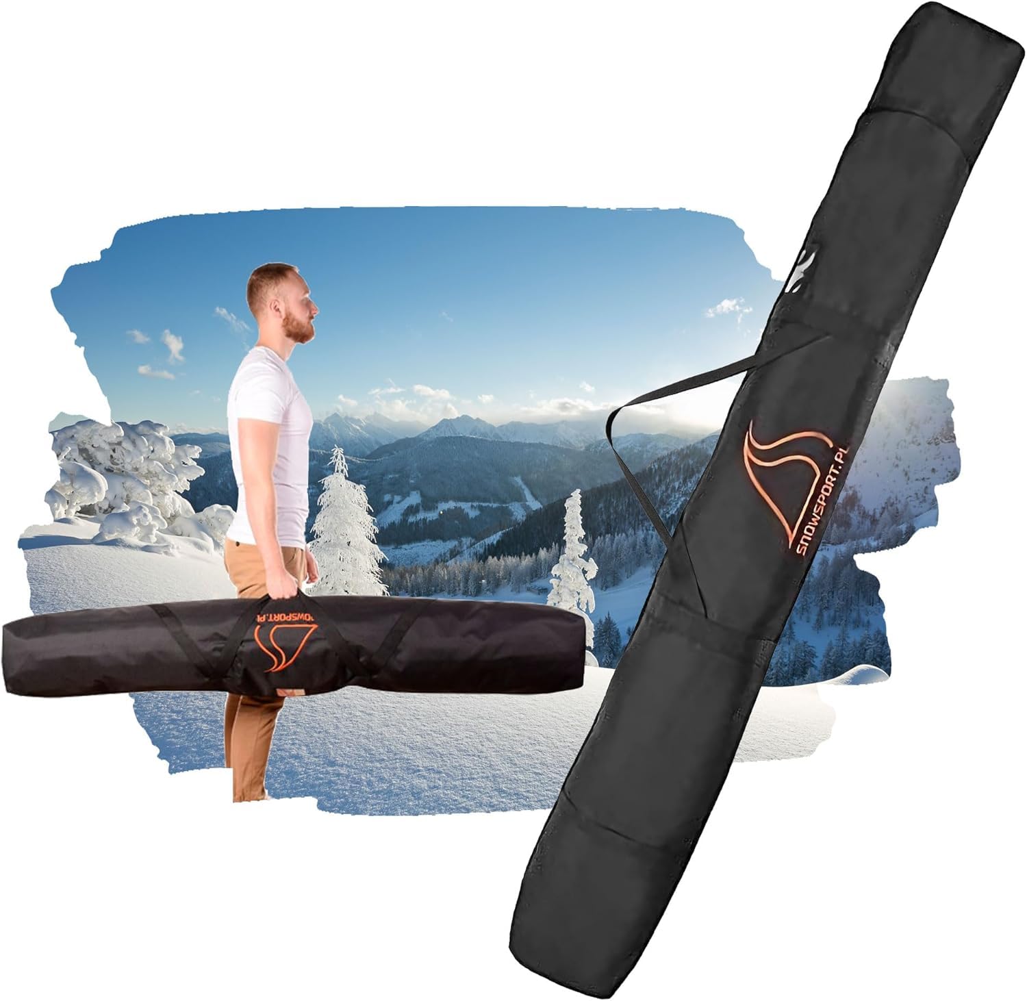 SnowSport Double Ski Bag Prestige - Borsa da sci per 2 paia di bastoncini da sci e da sci, molto spessa imbottitura, adatta per viaggi in aereo, autobus, viaggi in auto (190)