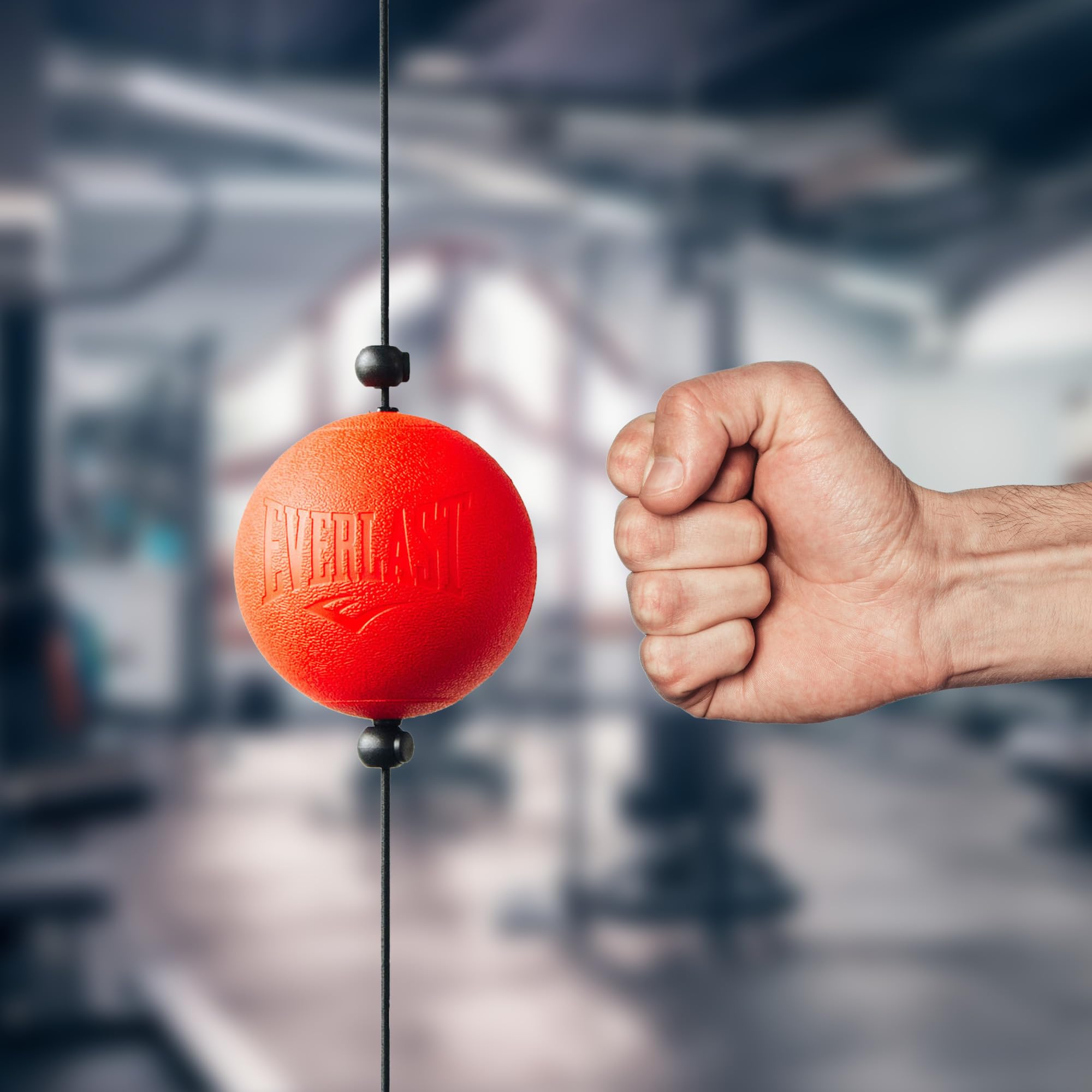 Everlast Powerlock Double End Reflex Ball, Mittelgroßer Reflexsack, Höhen- & Spannungseinstellung, Sicher, einfache Montage, Aufbewahrungstasche - Everlast