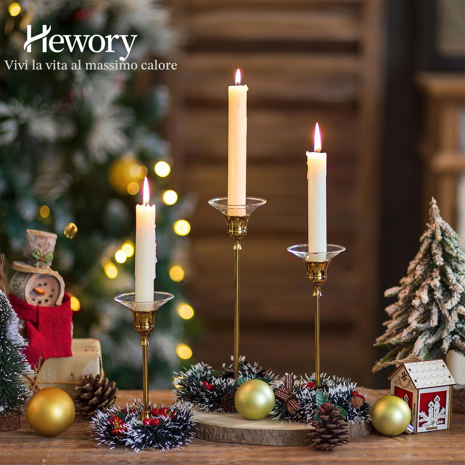 Hewory Bobeches in Vetro per Candelieri - 12 Pezzi Antigoccia per Candele Affusolate, da Chiesa - Decorazioni per la Casa, Rotonde, Trasparenti