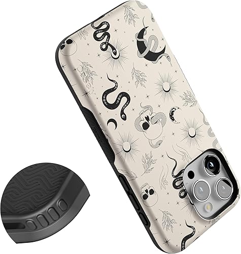 Vista 63 de Casely Funda para iPhone 15 Pro Max Jardín Secreto Flores mixtas Funda atrevida Compatible con MagSafe y botón de acción Secret Garden