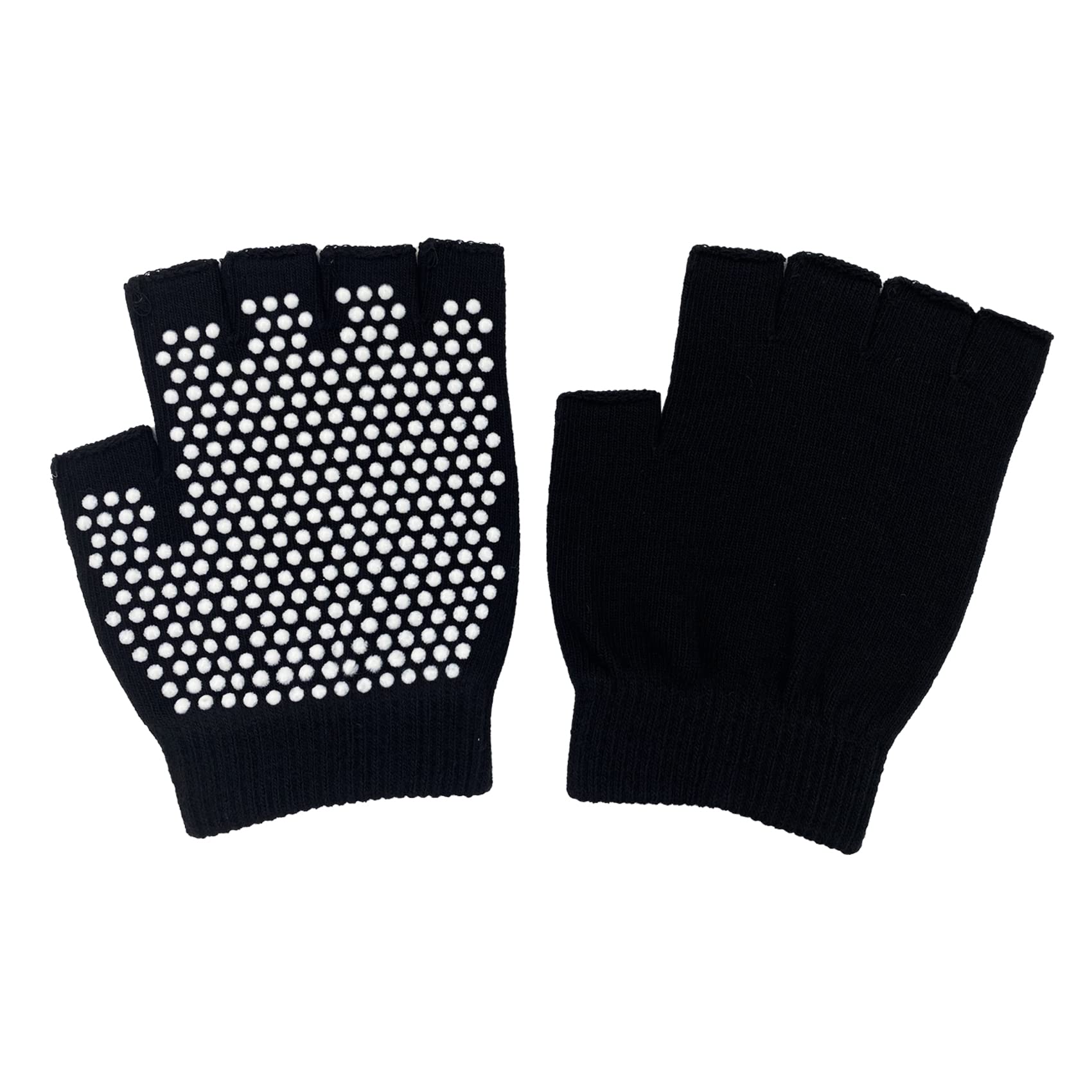 Yoga Gloves & Socks Set with Grips, Non Slip for Women Yoga/Dance/Pilates/Workouts with Toes Y-G-YG6 (1 Pairs Yoga Glove - Black)