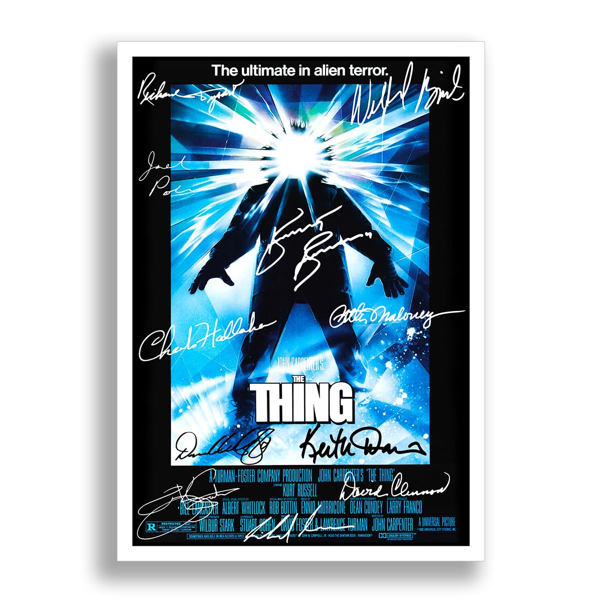 The Thing Cast Signed A4 Poster Photo Print Framed Autograph Gift Movie 1982 Film Kurt Russell (A4 Poster Only)