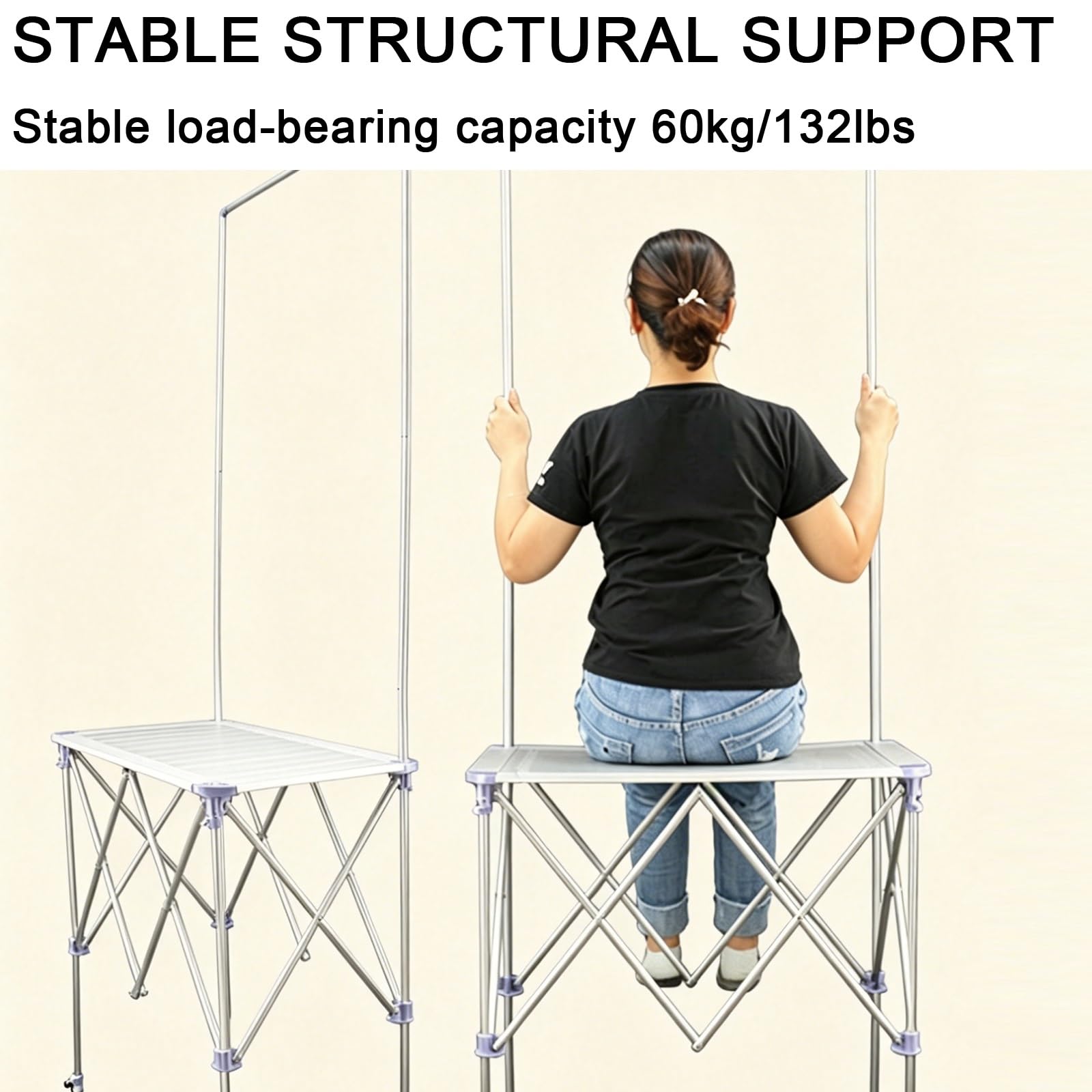 Puesto de Vendedor Plegable de Aluminio, Soporta hasta 60 Kg, Diseño Plegable, Puestos del Mercado, Bolsa de Almacenamiento Incluida, para Comida Callejera, Dulces y Limonada(S)