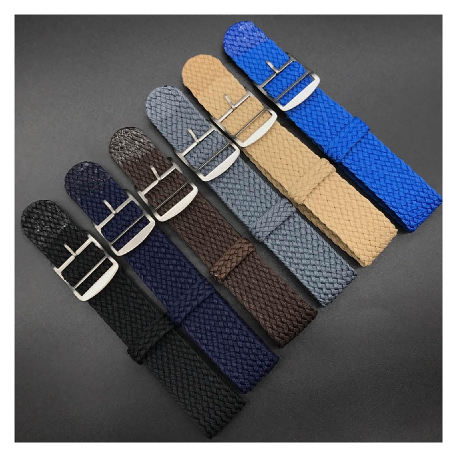 Bracelet De Montre Perlon En Nylon Tressé 14mm - Noir Avec Boucle Chromée - Neuf Sans étiquette