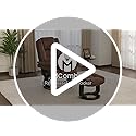 M MCombo Relaxsessel mit Liegefunktion, Lesesessel, 360° Drehbarer Fernsehsessel, mit Hocker, mit Kissen & Seitentasche, bis 120 Kg Belastbarer TV-Sessel für Wohnzimmer, 9099 (Mikrofaser, Braun) – Bild 8
