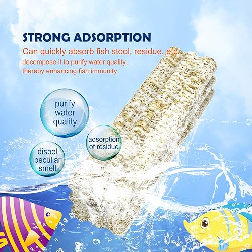 Miniatura 4 de NEZO Medios filtrantes grandes de 6 pulgadas de largo para acuario, 100 piezas de bloques de cerámica biológica gris de alta densidad para acuario,
